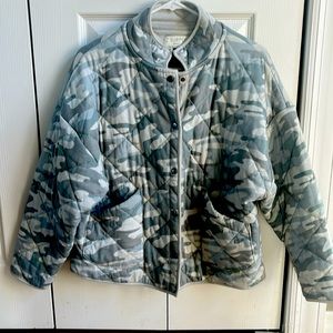 Z Supply quilted light camouflage jacket new
